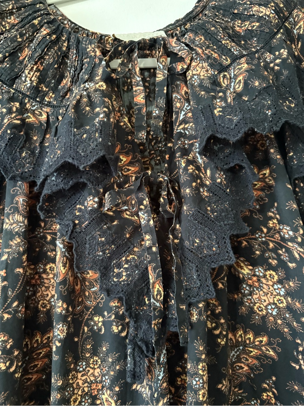Ulla Johnson Jacqueline Dress Handmade Black Floral Lace Midi Dress - Picture 8 of 15